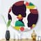 Designart - Ethnic Geometric Silhouette of Afro American III - Modern Metal Circle Wall Art